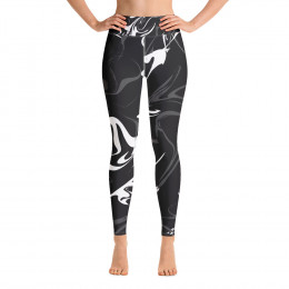 RIVALSTYLZ High Waist Marble pattern 4 Yoga Pants with Pockets,  Tummy Control Workout Running Yoga Leggings for Women