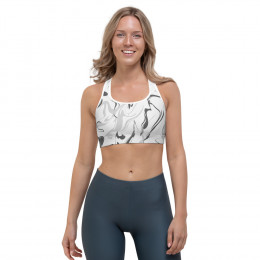RIVALSTYLZ Sports Marble pattern 5 Workout Running Yoga Bra for Women